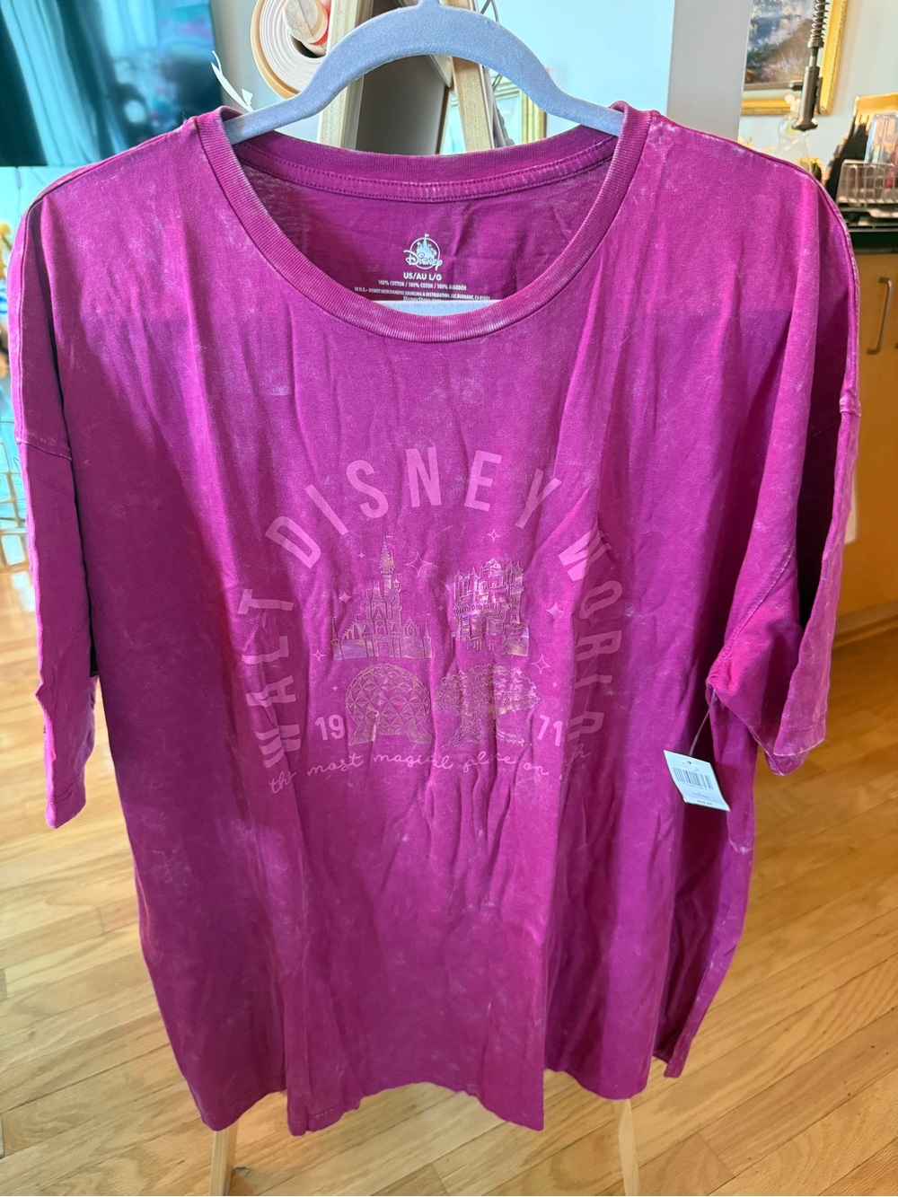 2026 Disney World 4 Parks Most Magical Place Acid Wash Pink L BNWT